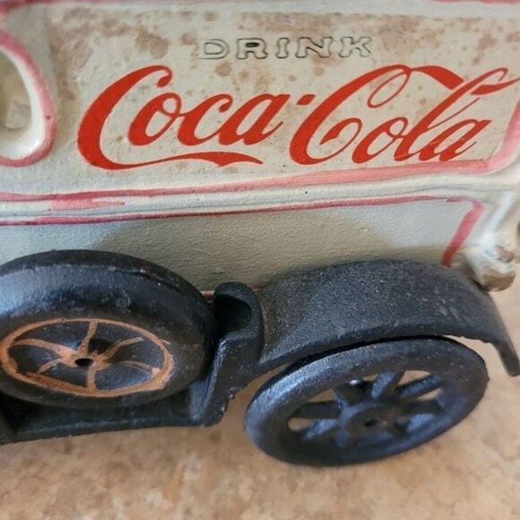 Vintage Coca Cola Cast Wagon delivery truck vtg antique retro red bottles wheels - Picture 4 of 16